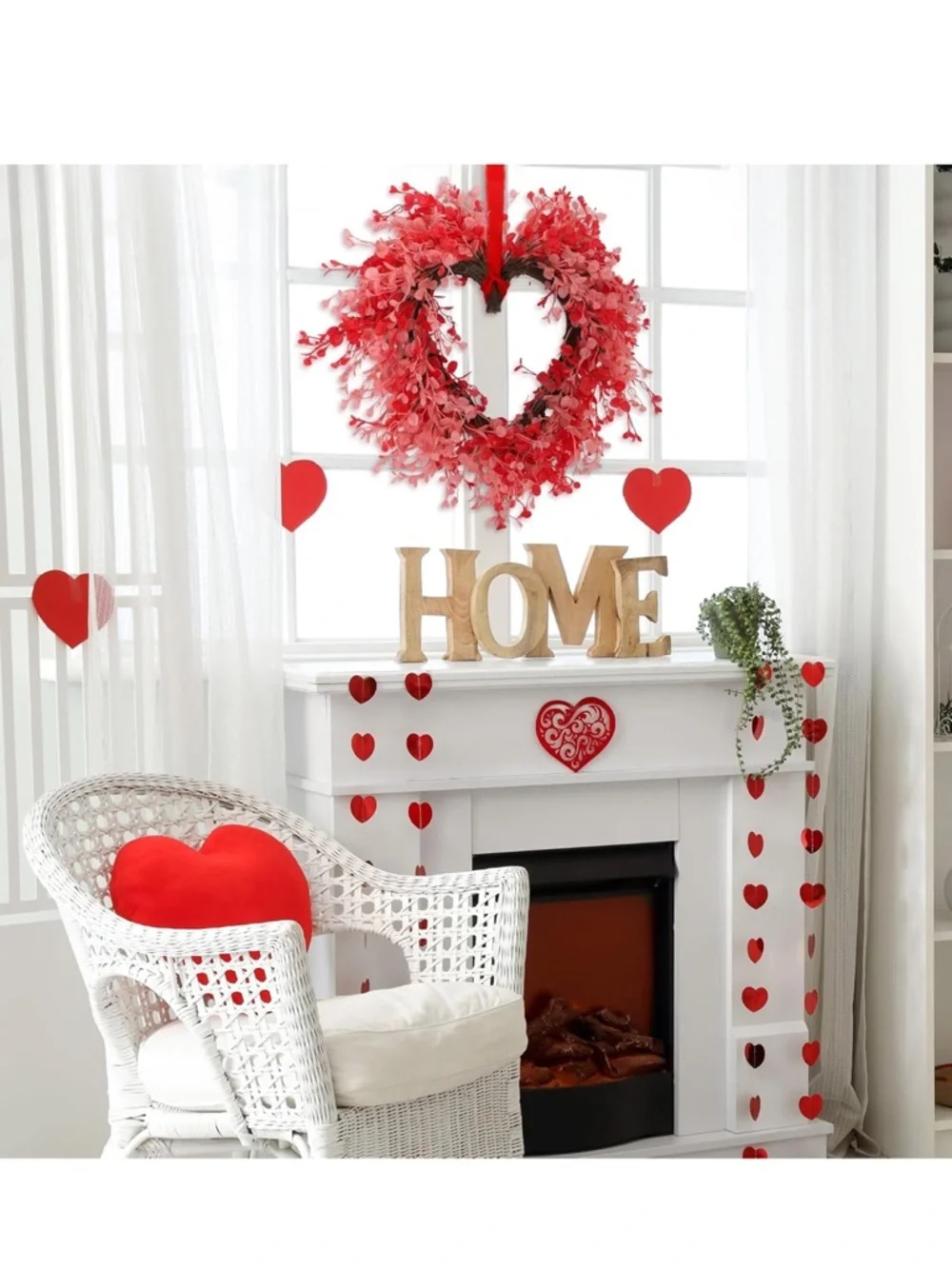 Valentines Day Heart Wreath Home Office Decor 22”
